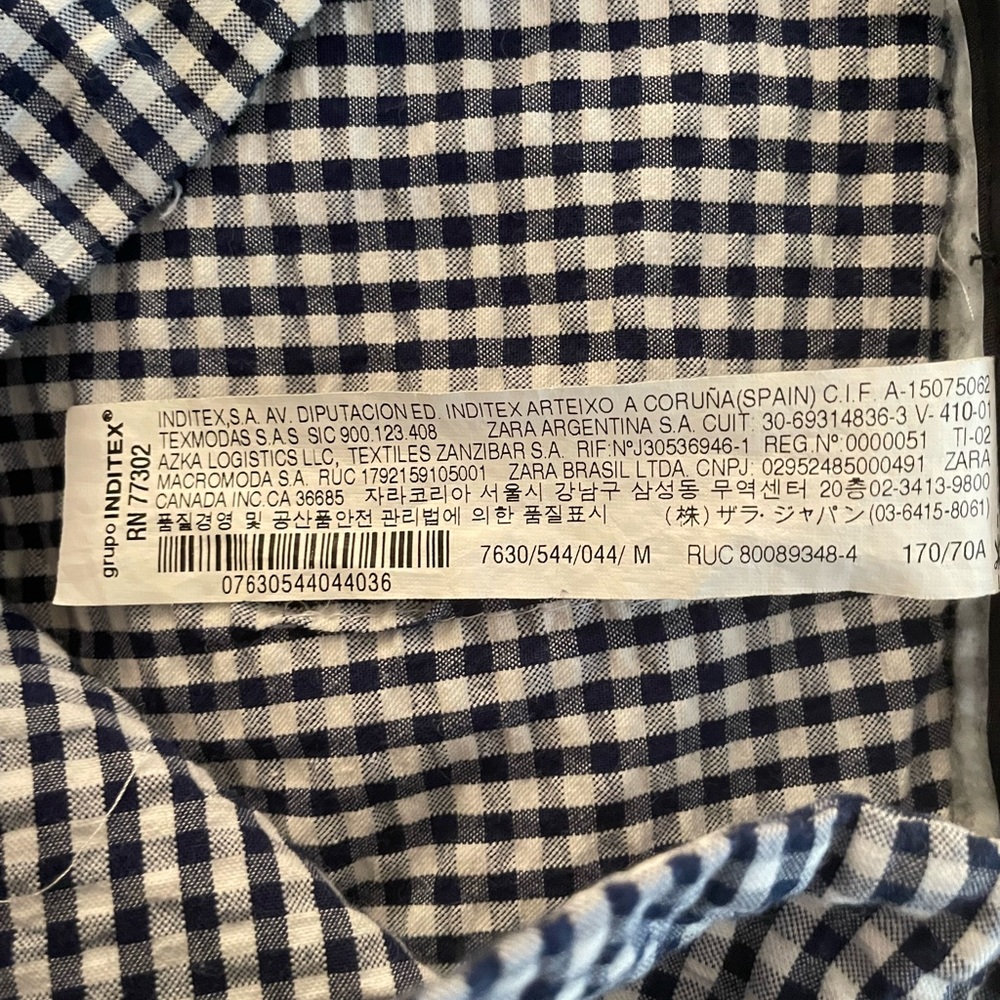 ⭐️SOLD- Zara Women’s Ruffled Gingham Navy and White Shorts - size Medium - Picture 11 of 12